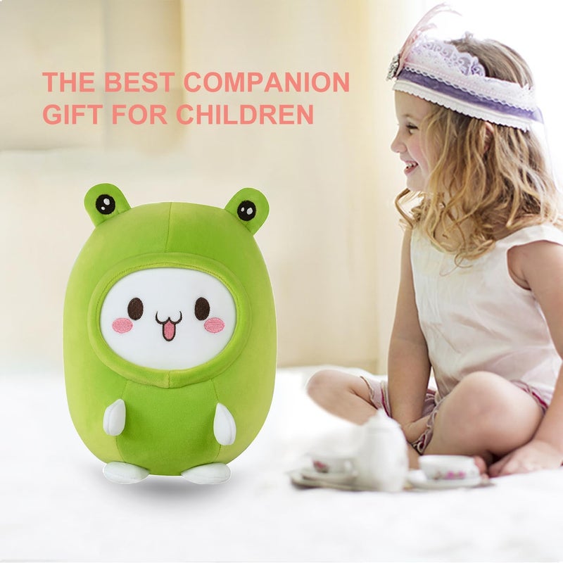 stocaggio Kids Travel Pillow - 2-in-1 Deformable Kids Neck Pillow for Traveling, Soft U-Shaped Pillow with Adorable Animal Design, Comfy Sleep and Play, Ideal for Airplanes and Traveling (Green Frog) - Image 4